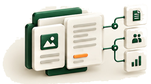 Content pages distributing to publishing and communication channels
