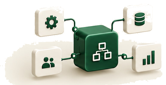 A central system connecting customer records, workflows, and business tools